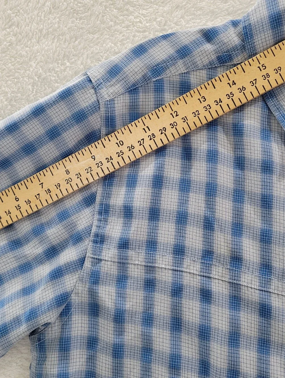 North Face Shirt Men's Sz Small Blue Grey Plaid Button Vented SS Breathable